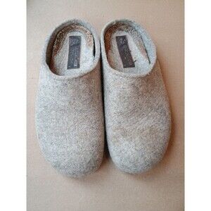 Haflinger Gray Wool Slippers Sz EU 38 Removable Insoles US 7 Women's Slip On